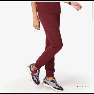 FIGS Zamora Jogger Scrub Pants in Burgundy- XL